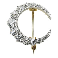 Tiffany & Co. Diamond Platinum Crescent Brooch, Circa 1900