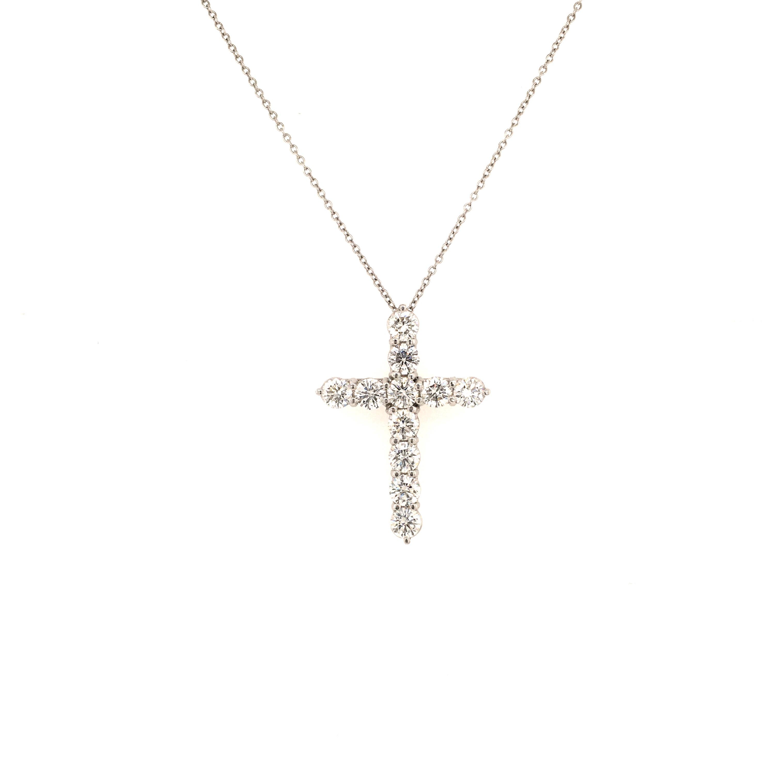 Modern Tiffany Diamond Cross in Platinum