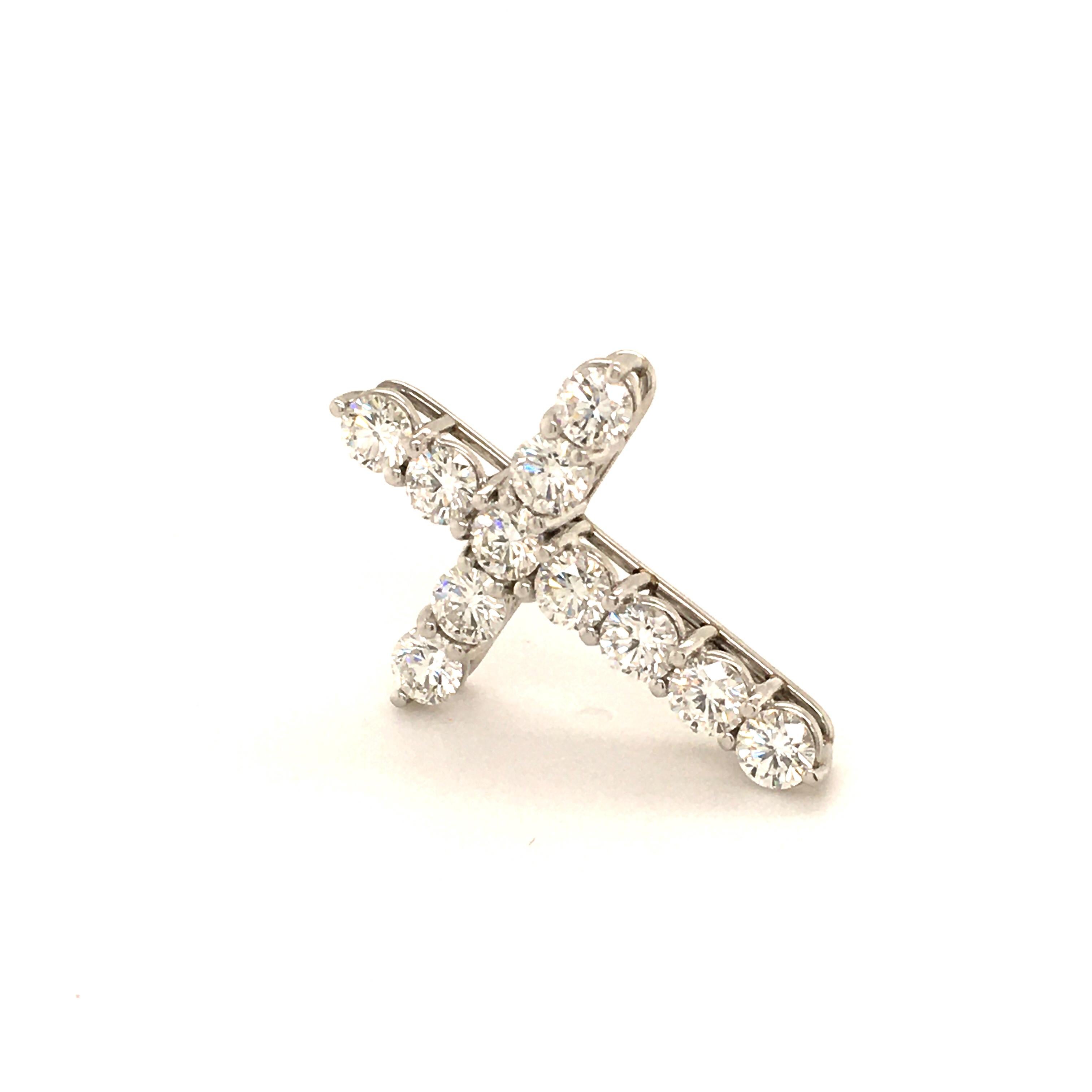 Women's or Men's Tiffany Diamond Cross in Platinum