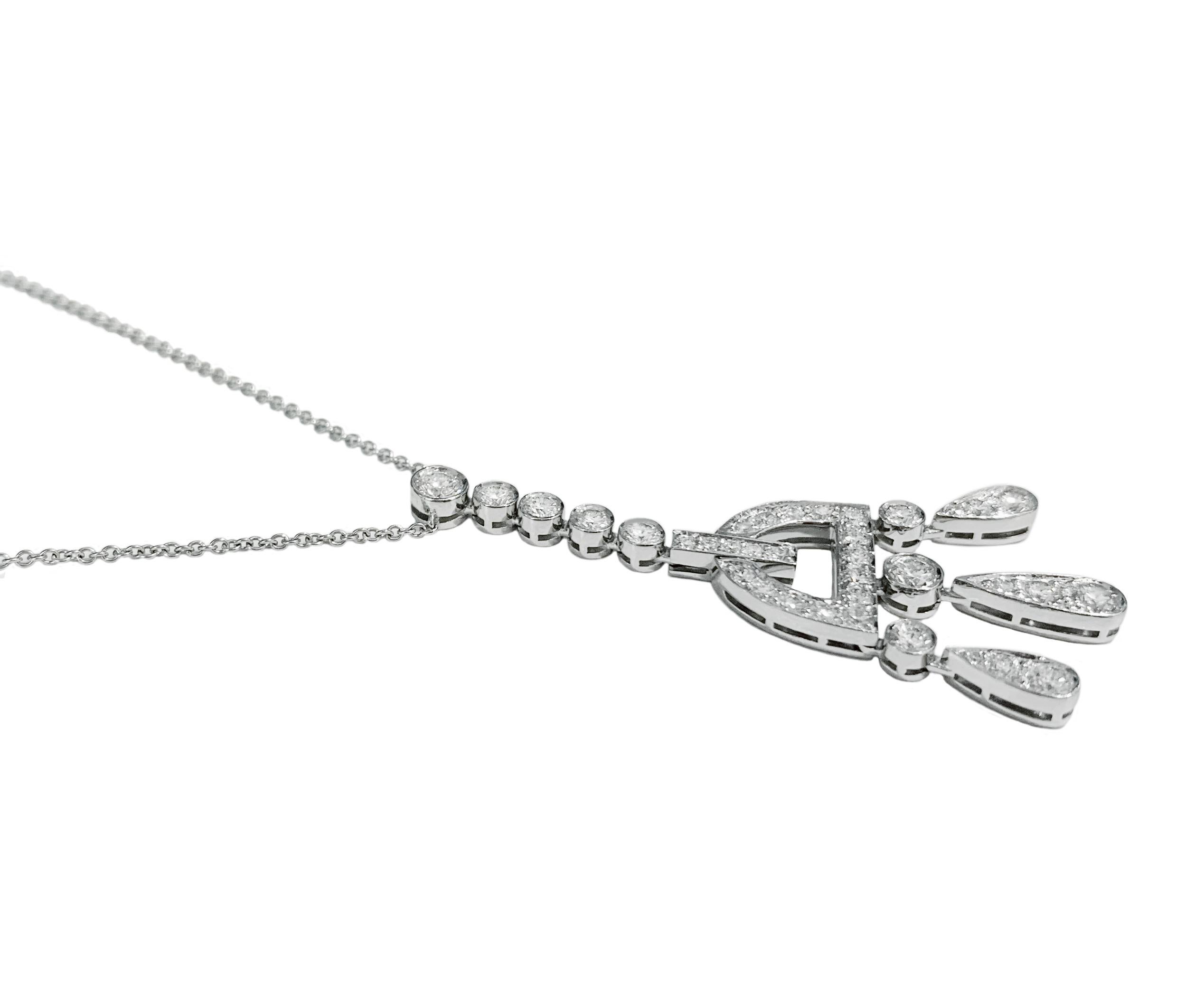 Tiffany & Co. Platin-Halskette mit Diamant- Legacy-Jazzschnalle im Zustand „Hervorragend“ in New York, NY