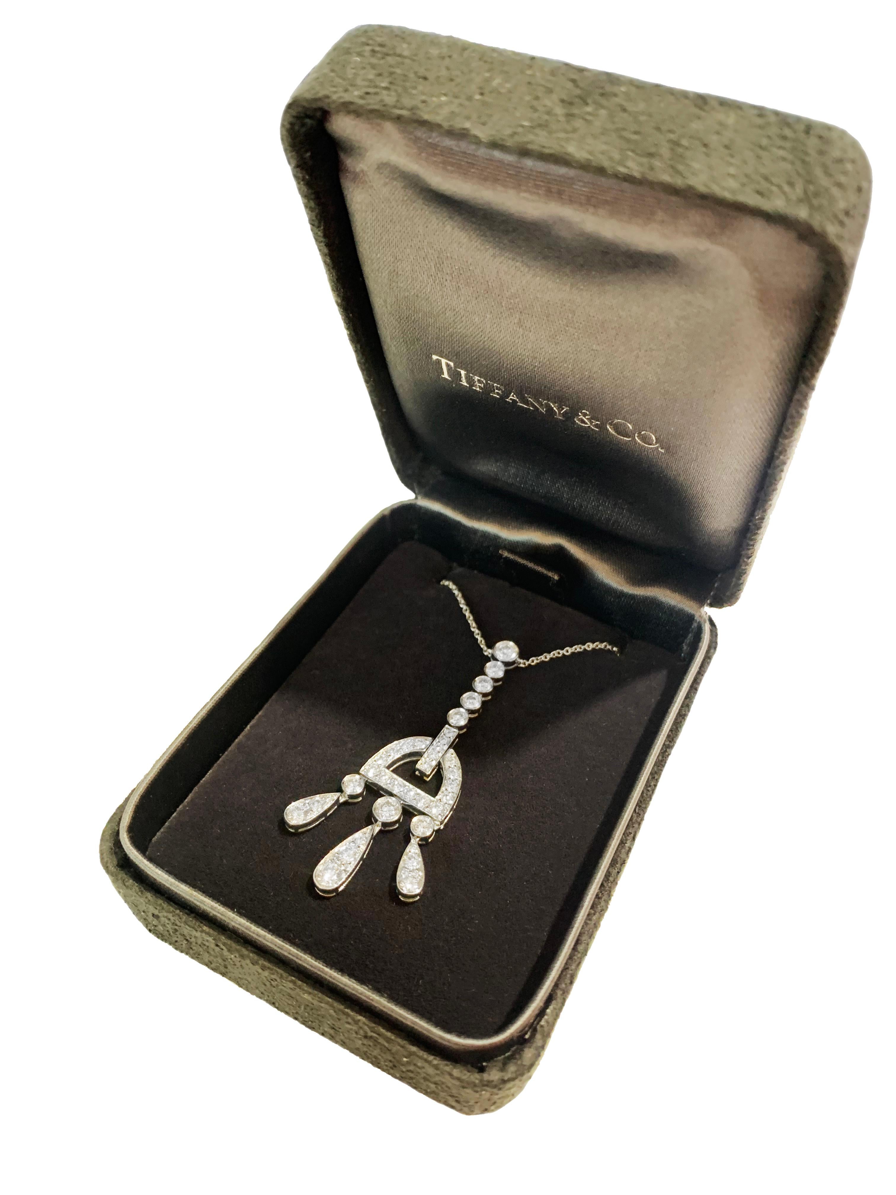 Tiffany & Co. Platin-Halskette mit Diamant- Legacy-Jazzschnalle 1