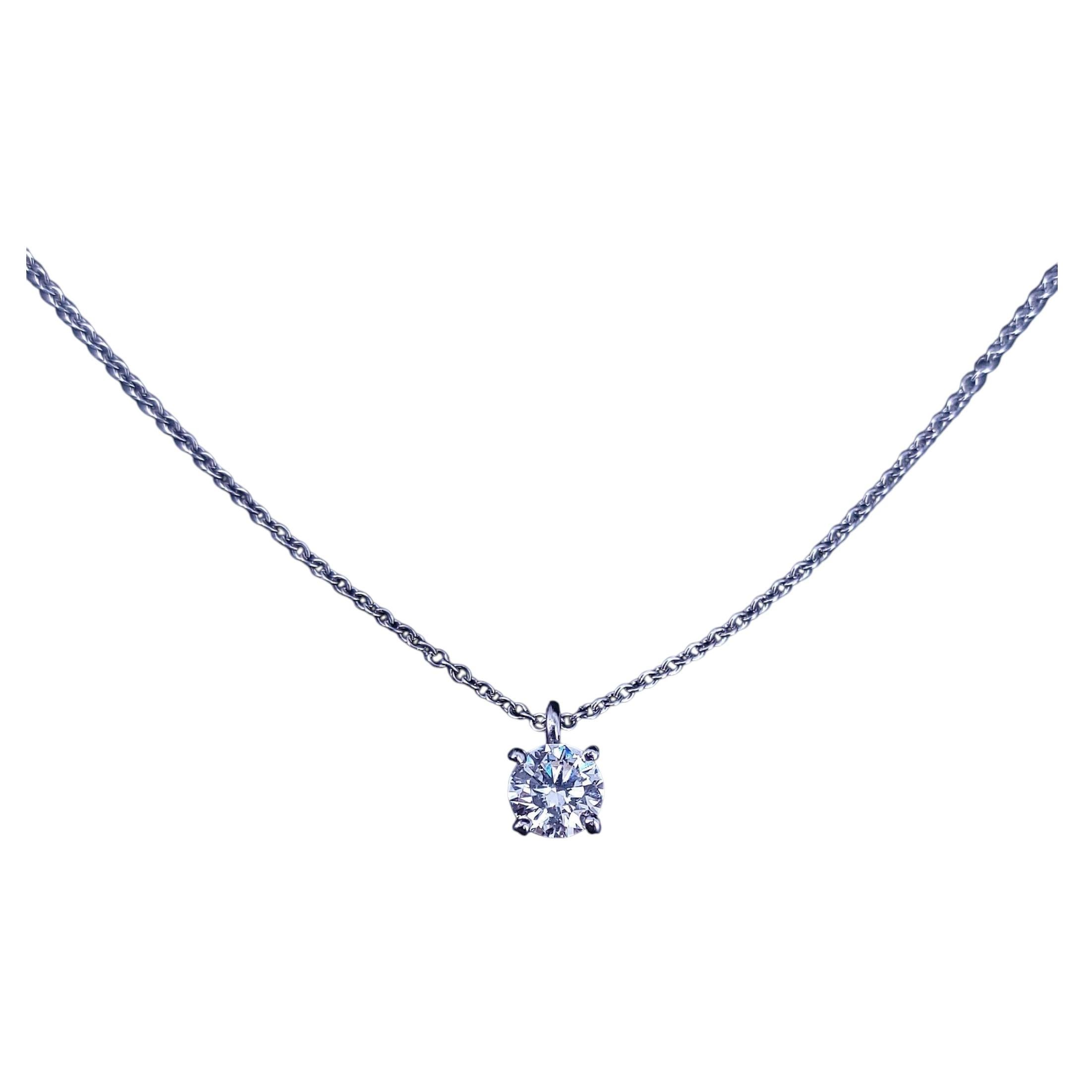 Tiffany Diamond Pendant Solitaire with Diamond in Platinum 950 For Sale