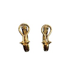 Tiffany & Co. Diamond Yellow Gold Etoile Clip on Hoop Earrings