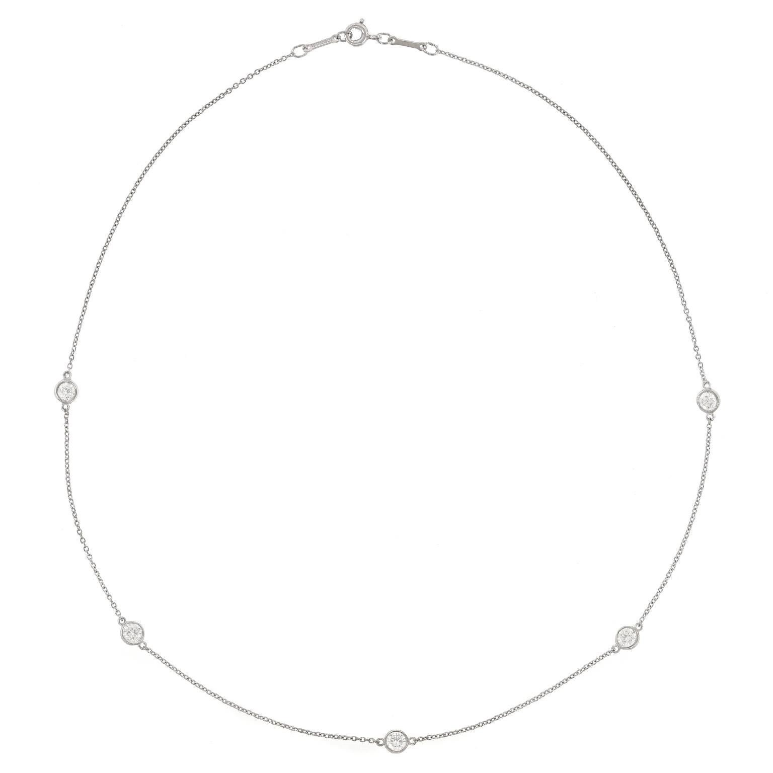 Round Cut Tiffany Diamonds by the Yard Platinum Necklace