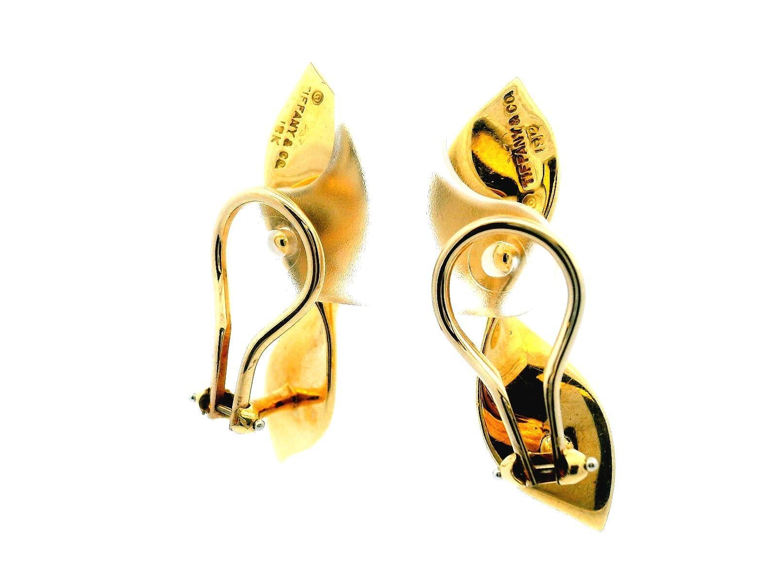 Tiffany Earrings  Twisted Bowtie clip-backs. For Sale 1