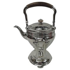 Tiffany Edwardian Classical Sterling Silver Hot Water Kettle on Stand