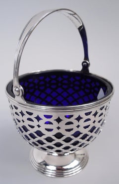 Tiffany Edwardian Georgian Pierced Sterling Silver Sugar Basket