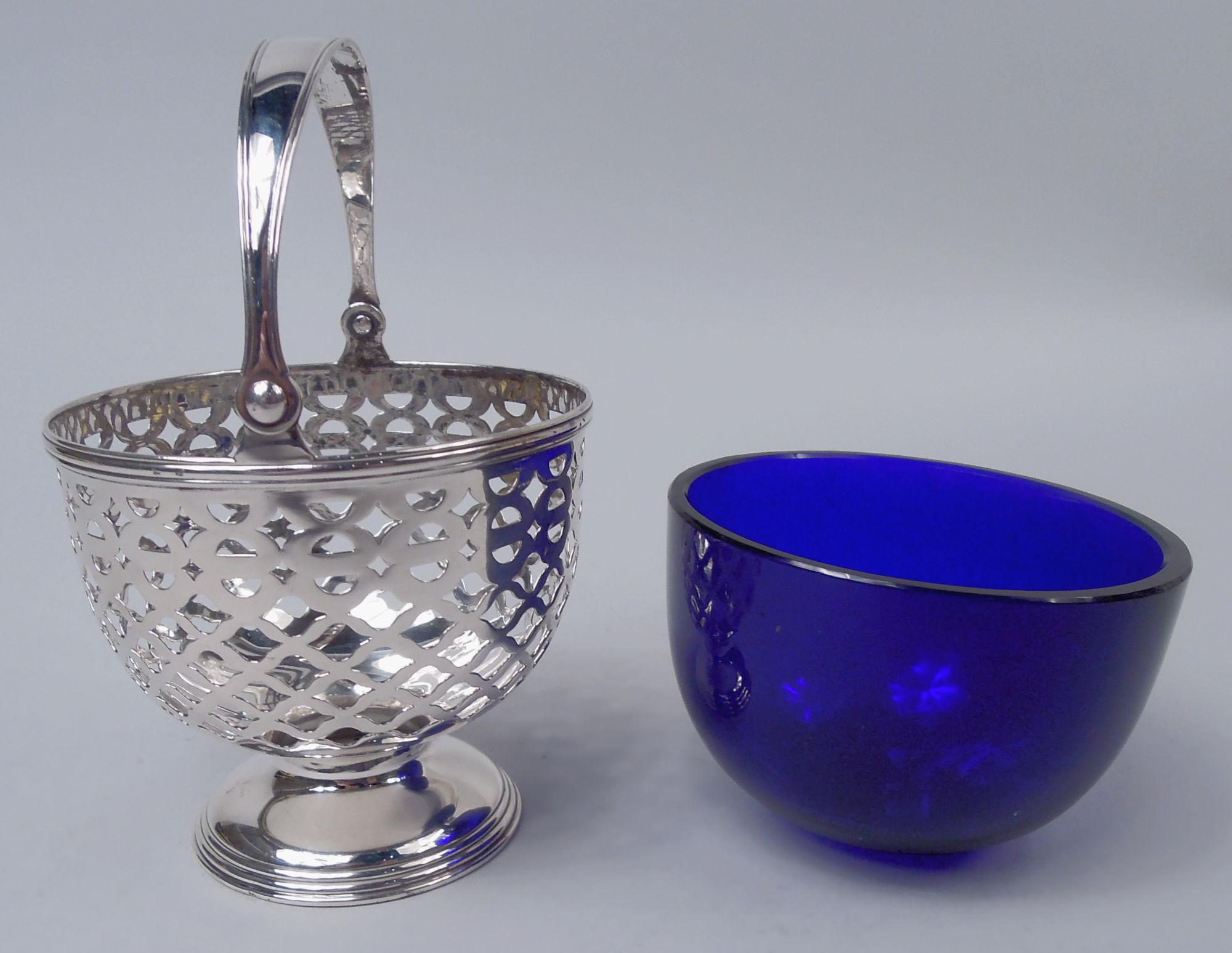 American Tiffany Edwardian Georgian Pierced Sterling Silver Sugar Basket For Sale