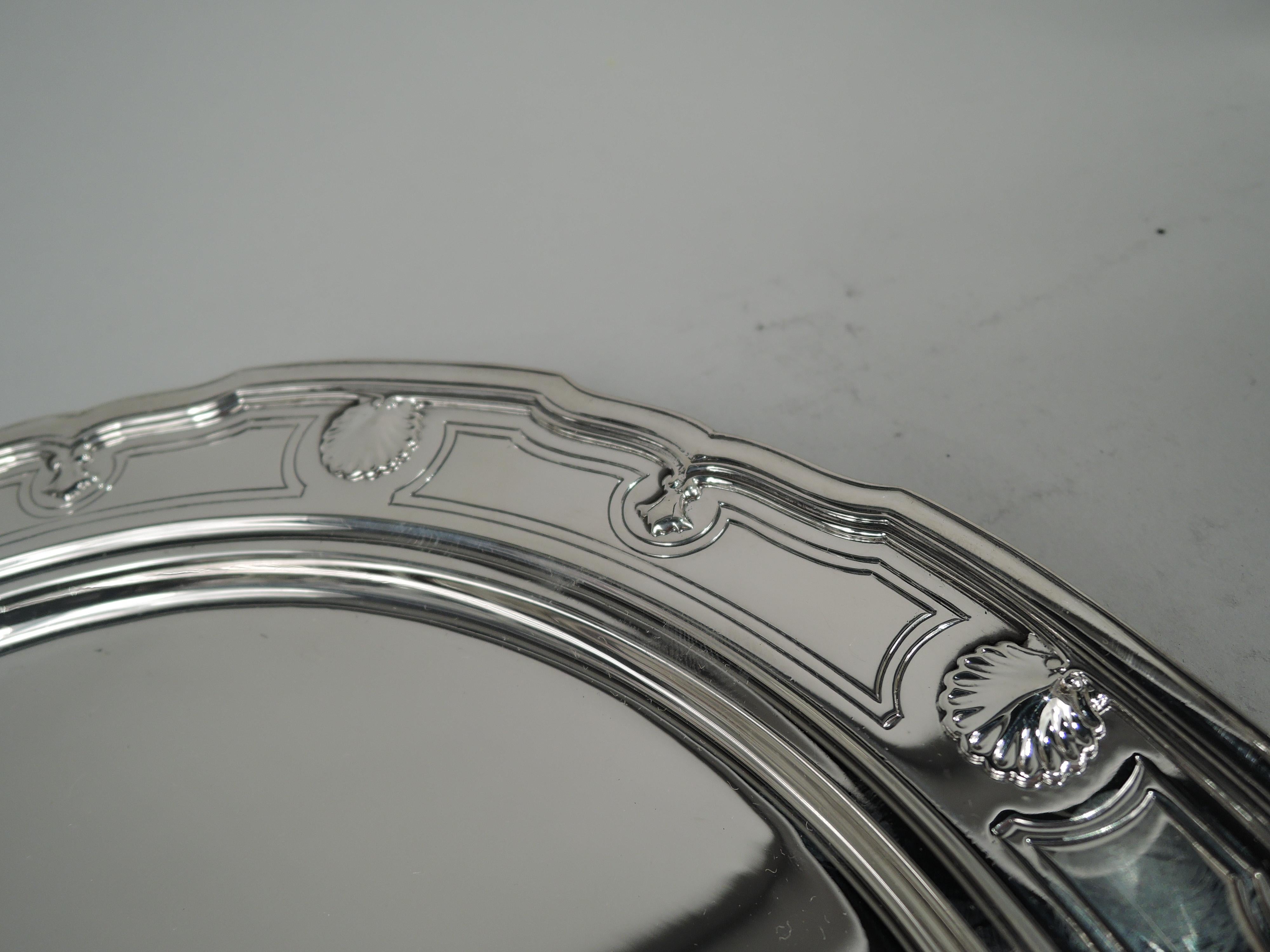 Tiffany Edwardian Georgian Tray in Shell and Thread Pattern For Sale at ...