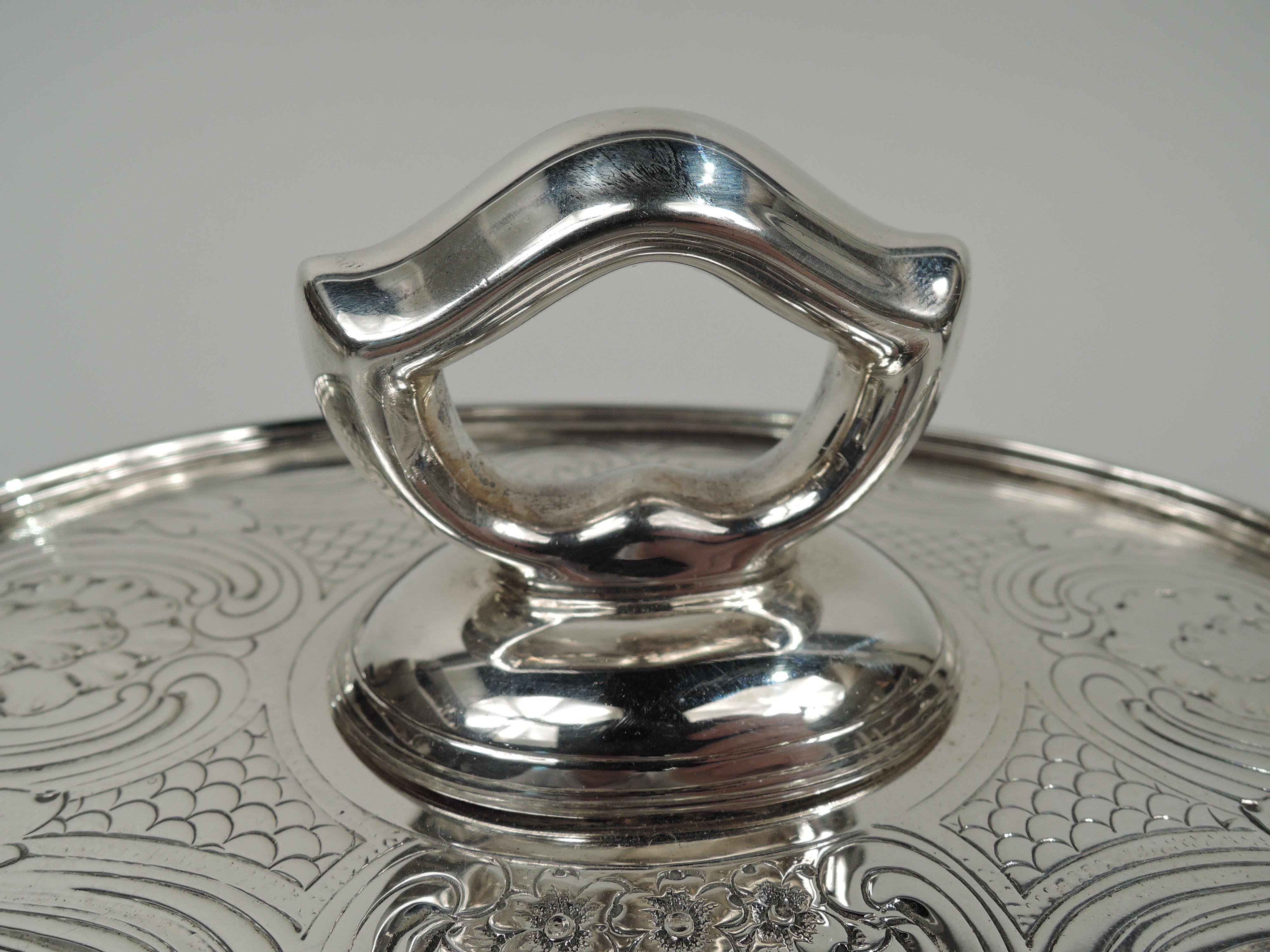 Tiffany Edwardian Modern Classical Sterling Silver Oval Serving Bowl For Sale 1