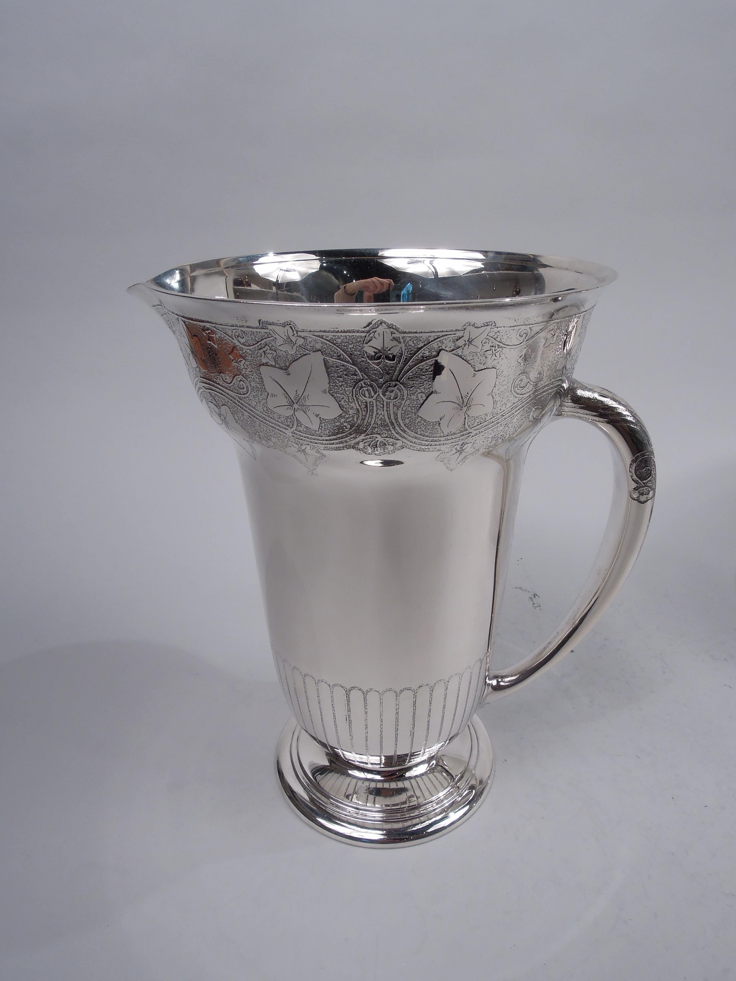 20th Century Tiffany Edwardian Modern Classical Sterling Silver Water Pitcher For Sale