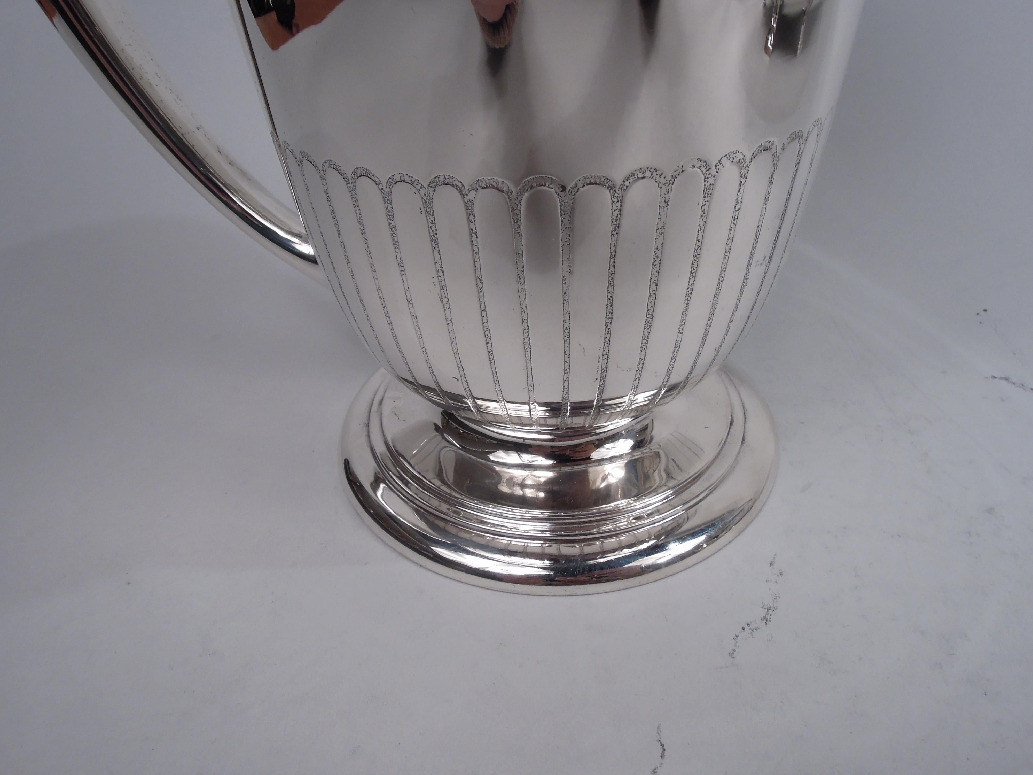 Tiffany Edwardian Modern Classical Sterling Silver Water Pitcher For Sale 4