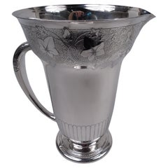 Tiffany Edwardianischer moderner klassischer Wasserkrug aus Sterlingsilber