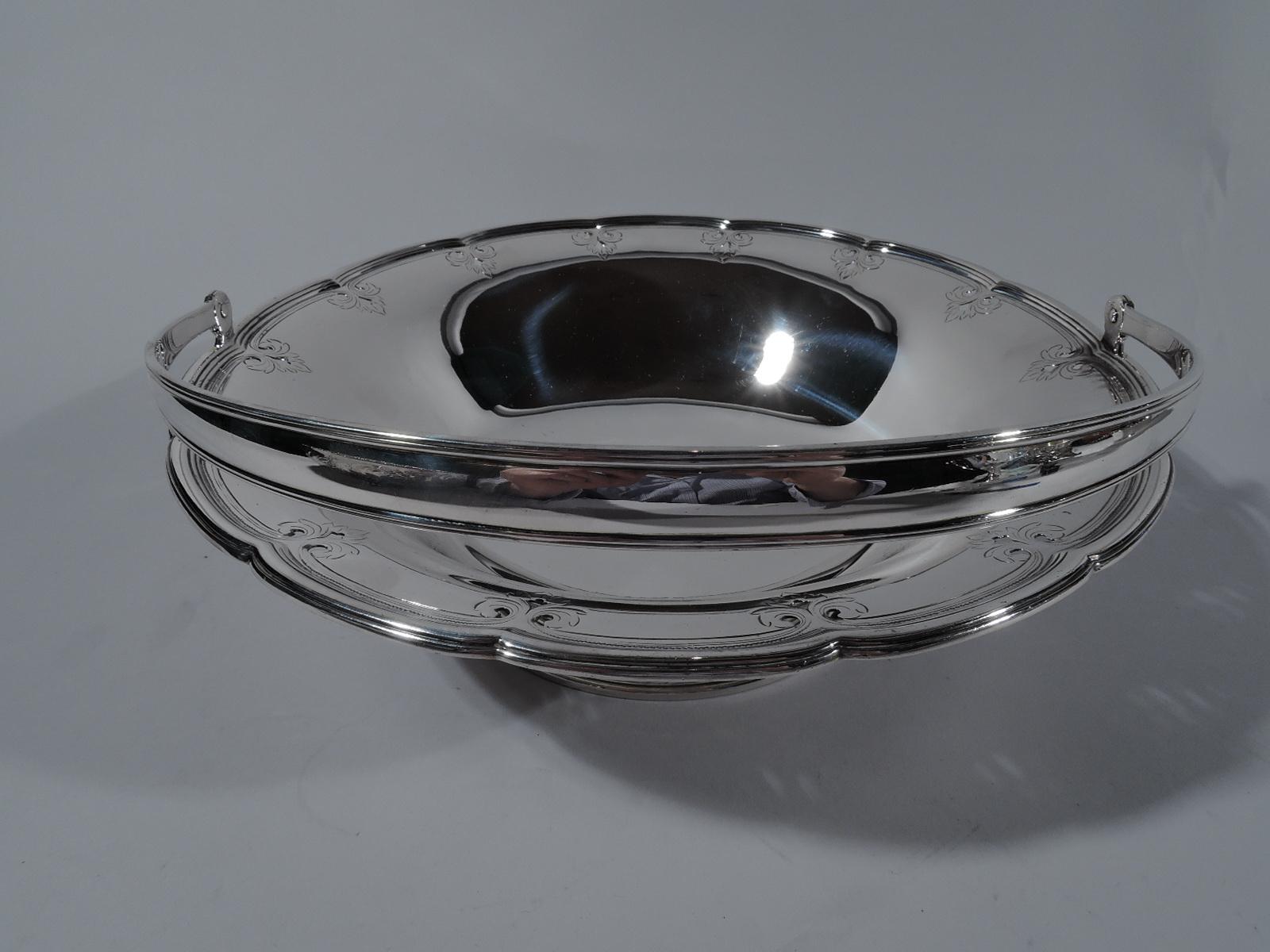 American Tiffany Edwardian Modern Sterling Silver Basket Bowl