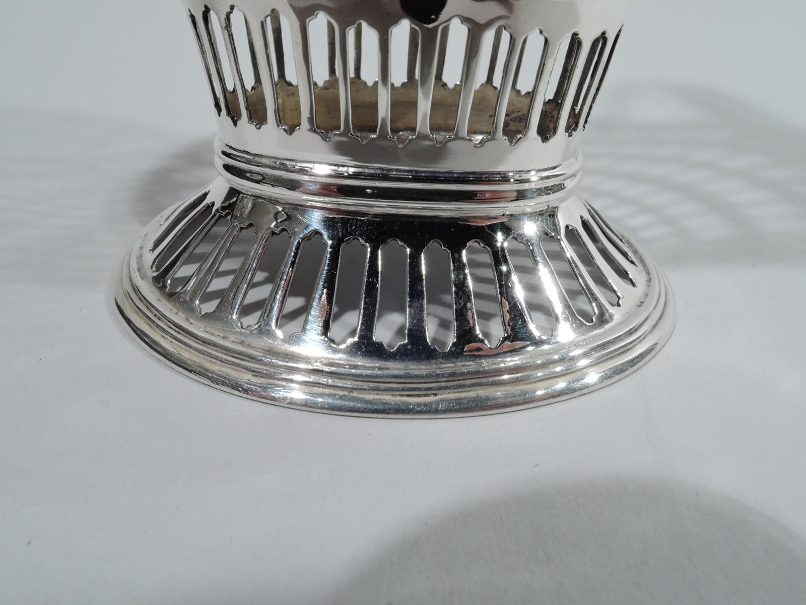 American Tiffany Edwardian Modern Sterling Silver Basket For Sale