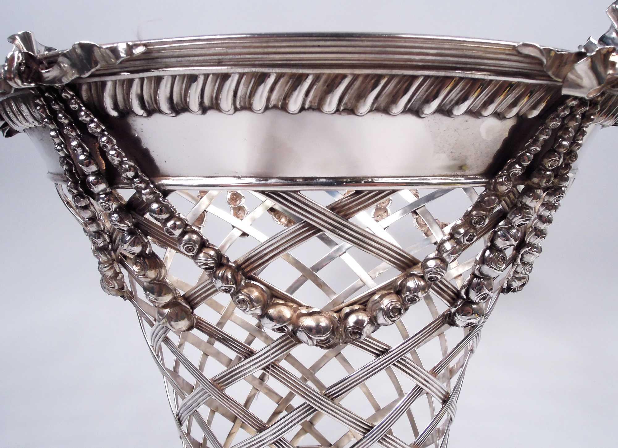 Américain Corbeille à papier Boudoir Tiffany Edwardian Regency Sterling Silver en vente