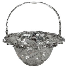 Tiffany Edwardian Sterling Silver Blackberry Basket with Lots of Charm