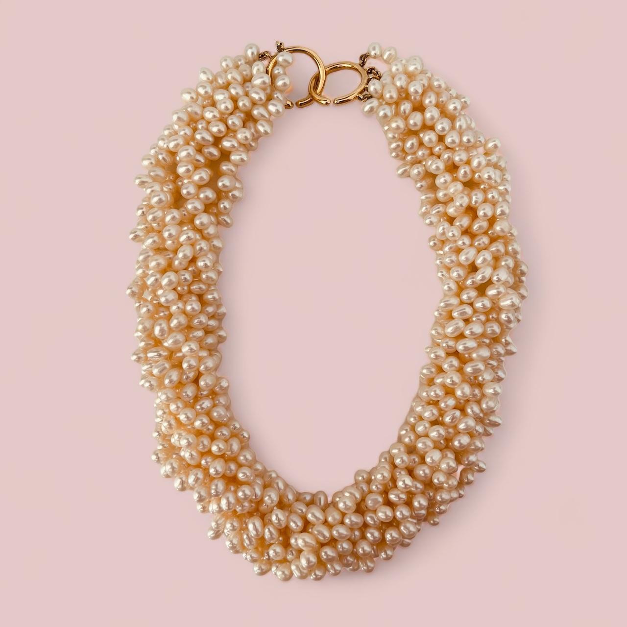 TIFFANY Collier de perles d'eau douce à huit brins et cercles imbriqués en or 18 carats Excellent état - En vente à London, GB
