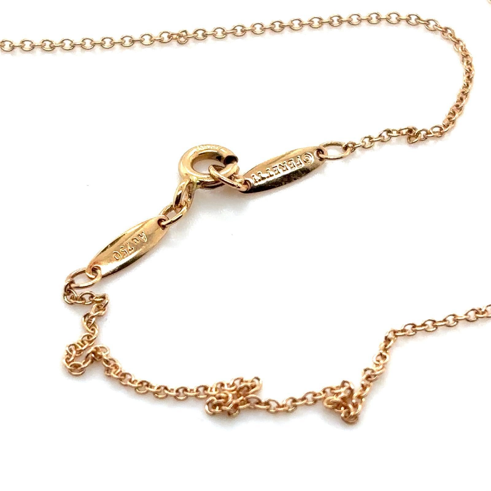 Tiffany Elsa Peretti Ciondolo con diamanti e catena in oro rosa 18 carati in vendita 1