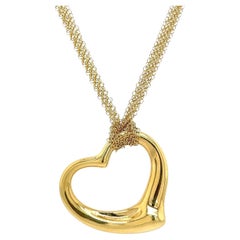 TIFFANY ELSA PERETTI Gold Open Heart Pendant Necklace