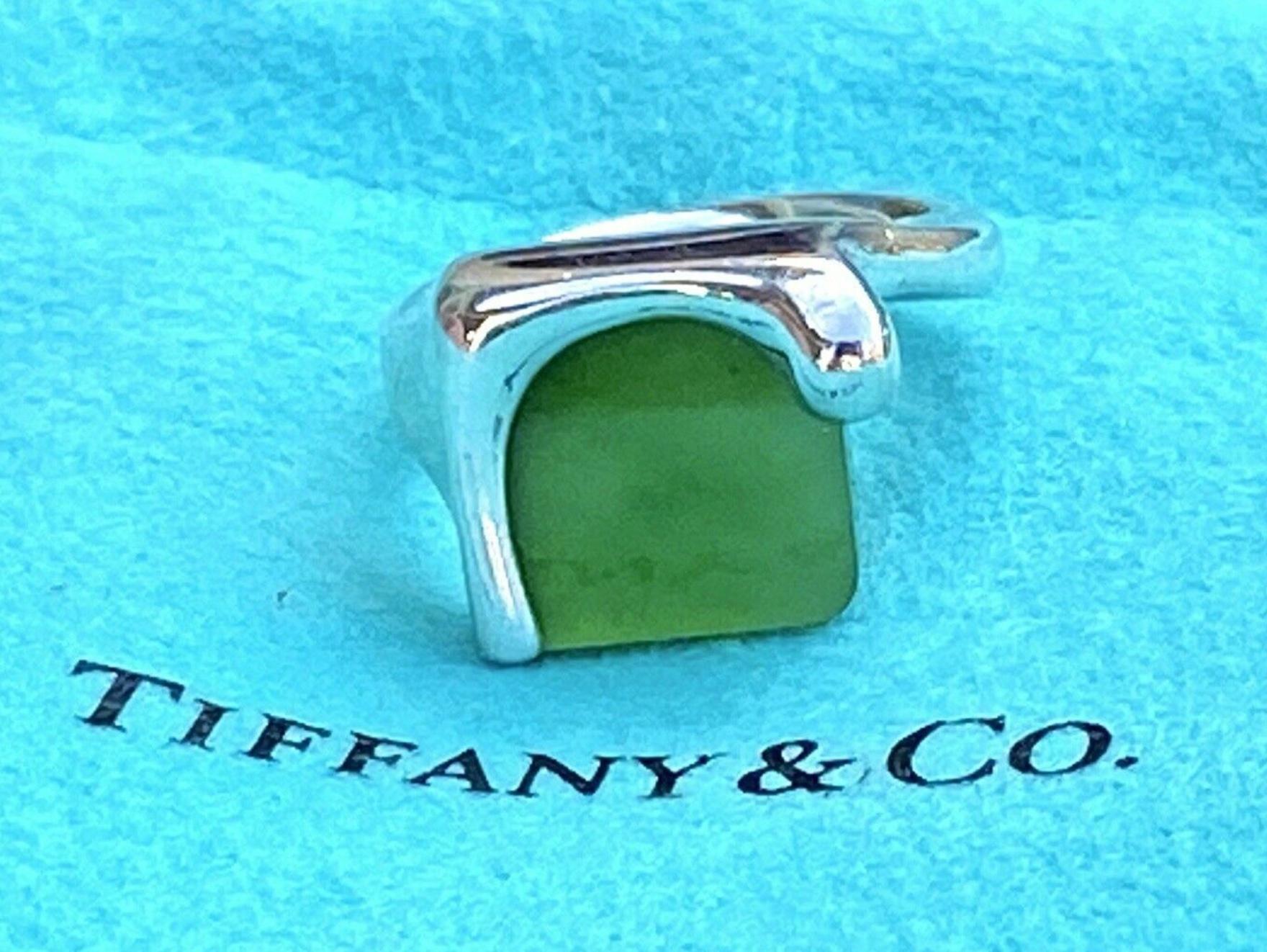 Modern Tiffany’ Elsa Peretti Jade Square Ring