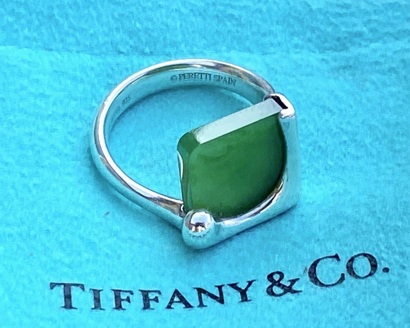 Square Cut Tiffany’ Elsa Peretti Jade Square Ring