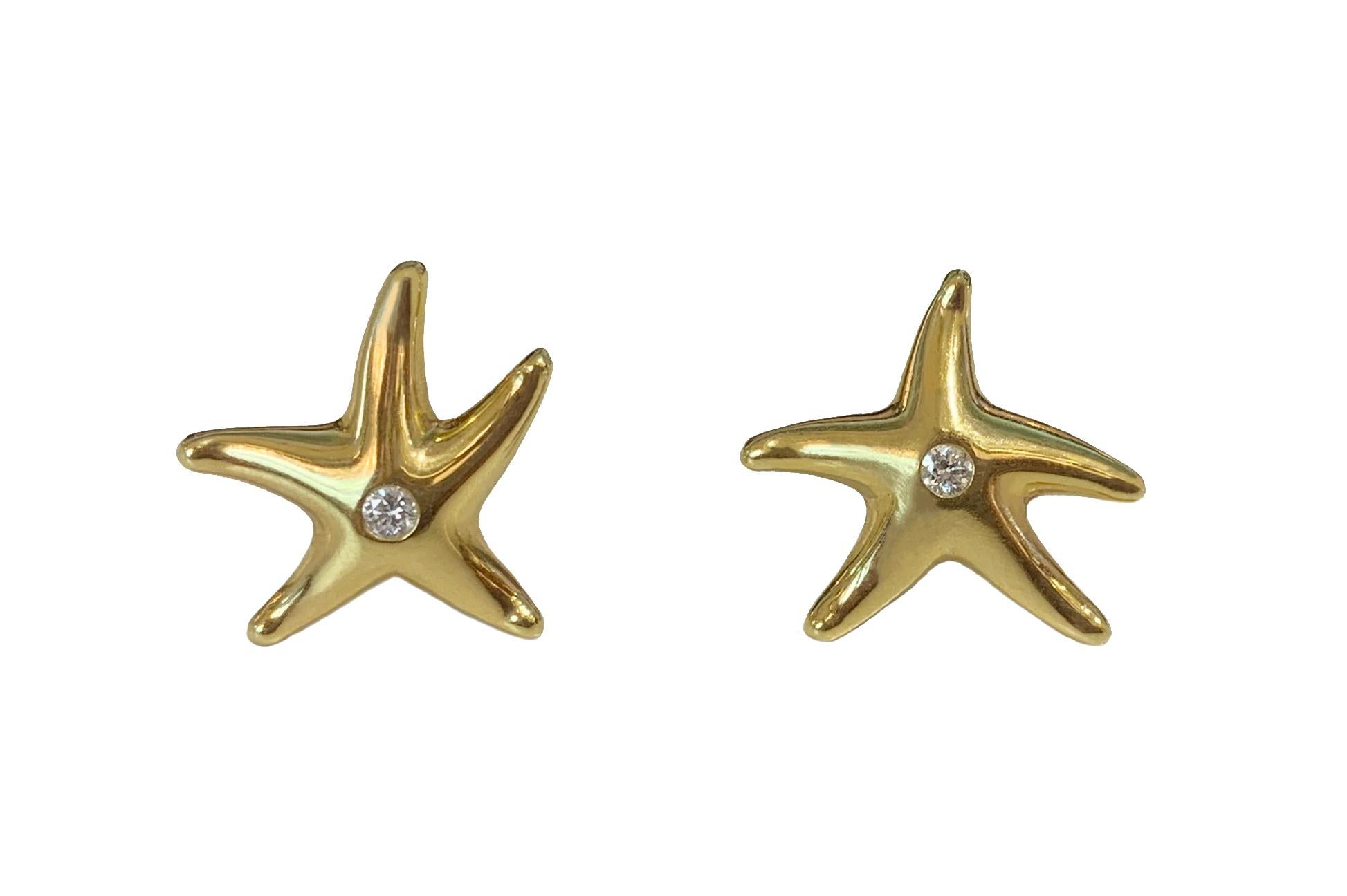 Tiffany Elsa Peretti Seestern-Ohrringe mit Diamanten Damen
