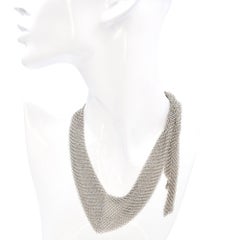 Tiffany Elsa Peretti Sterling Silver Mesh Bib Necklace