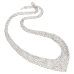 Tiffany Elsa Peretti Sterling Silver Mesh Bib Necklace