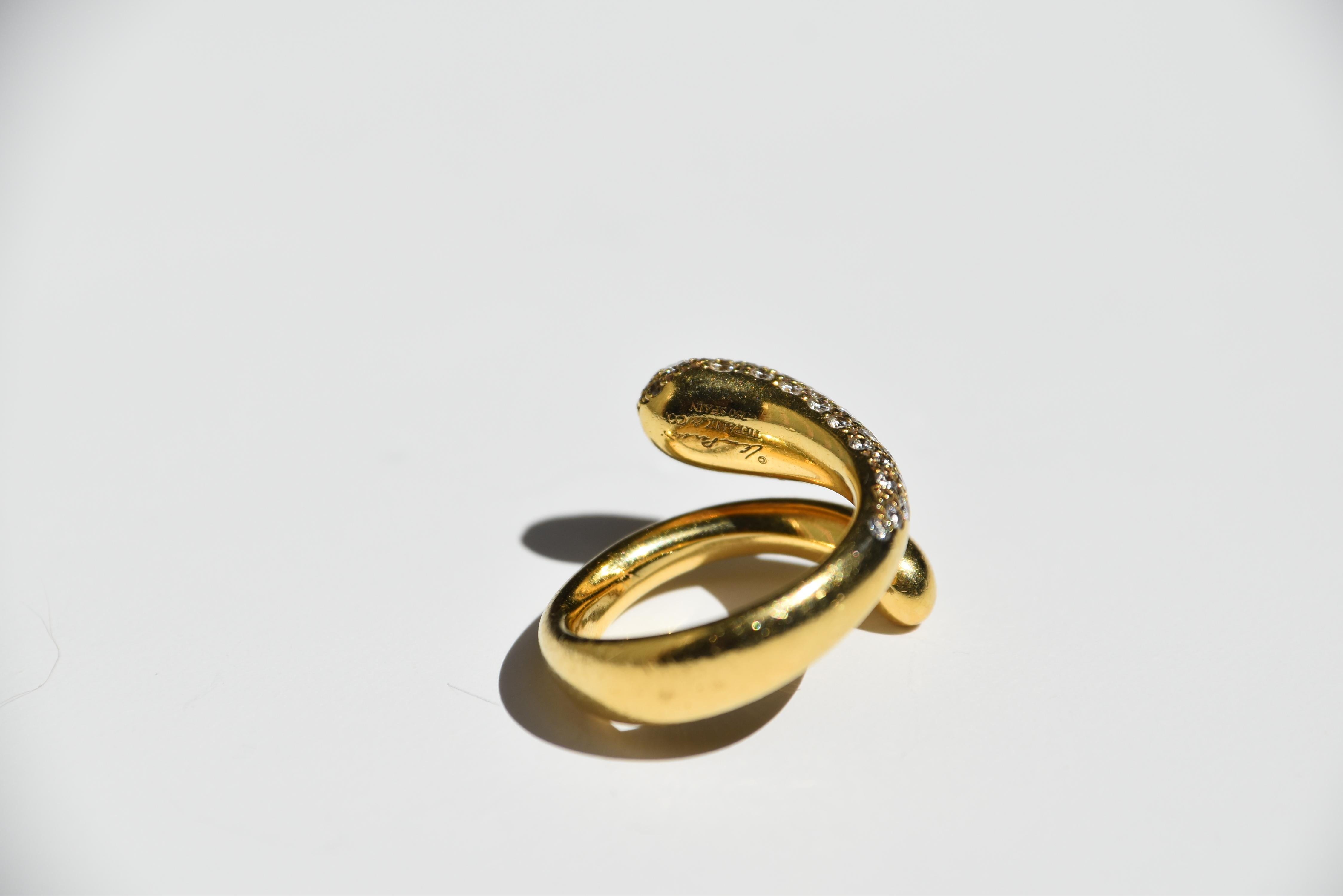Anello a goccia Tiffany Elsa Peretti In condizioni discrete in vendita a London, GB