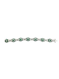 Tiffany & Co. Platinum and 18K Gold Emerald and Diamond Bracelet