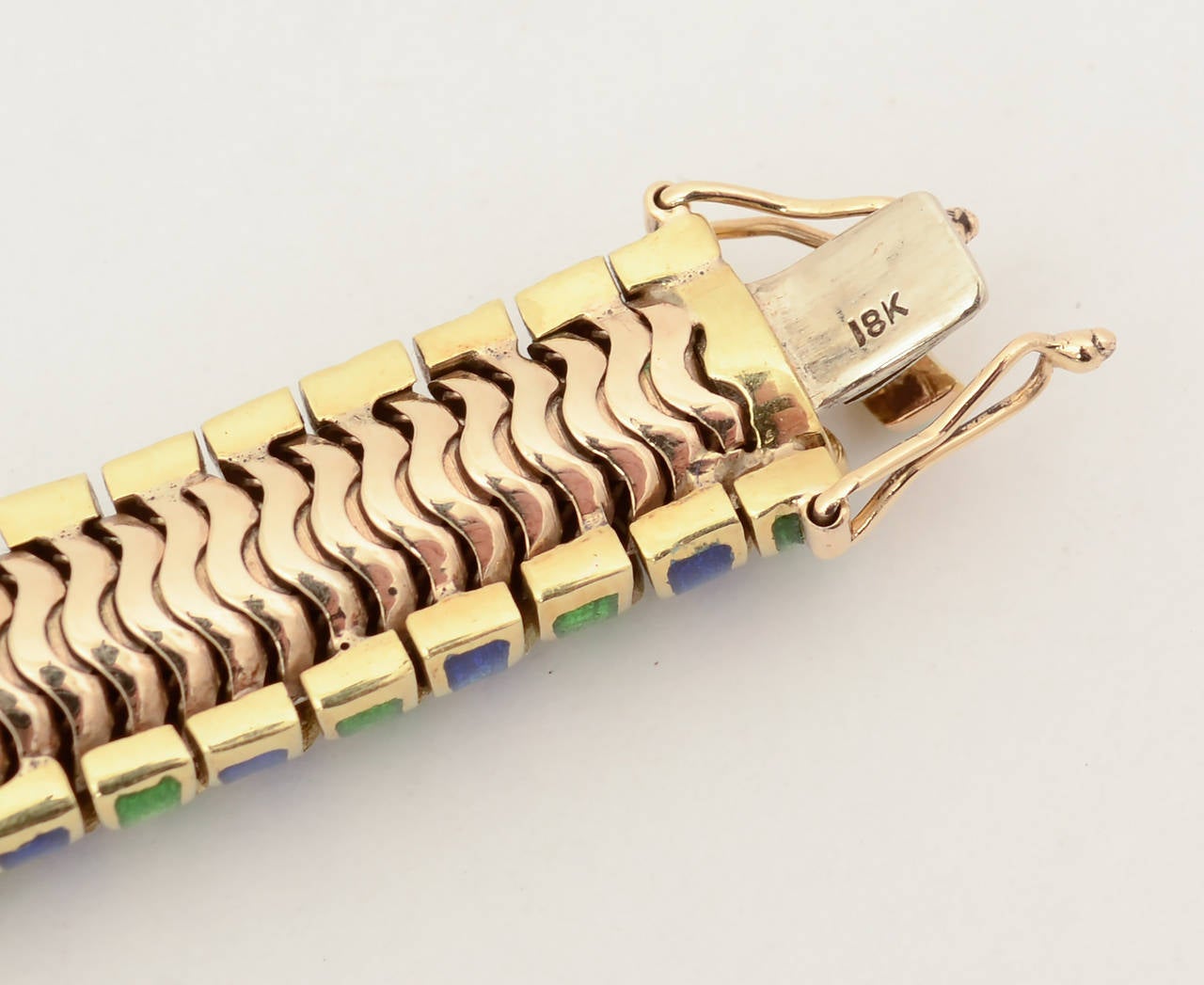 Tiffany Enamel Gold Bracelet In Excellent Condition For Sale In Darnestown, MD