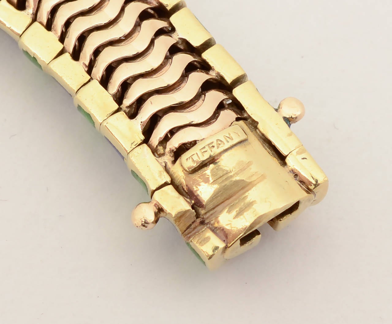 Women's Tiffany Enamel Gold Bracelet For Sale