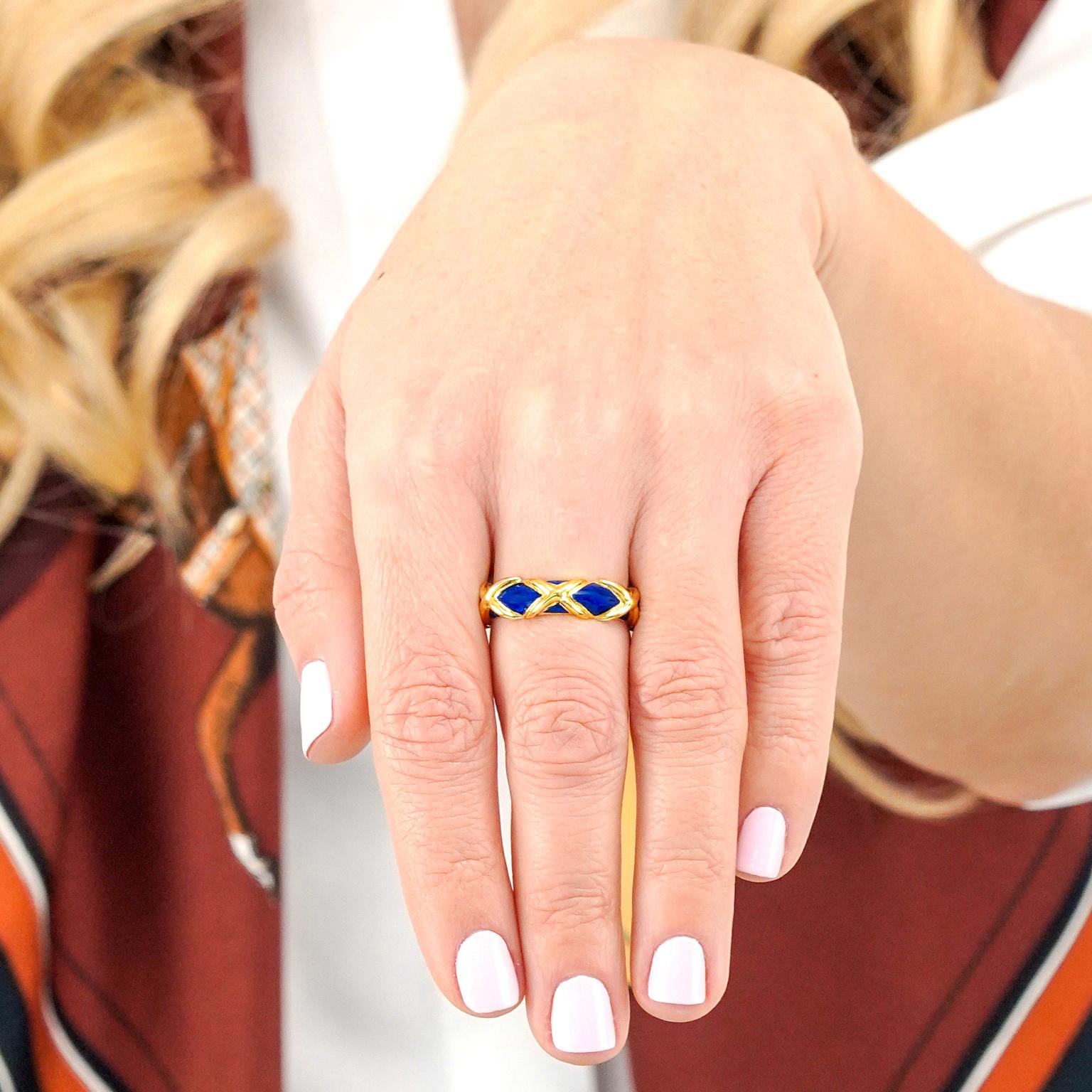 Femenino o masculino Tiffany Enamel Ring en venta