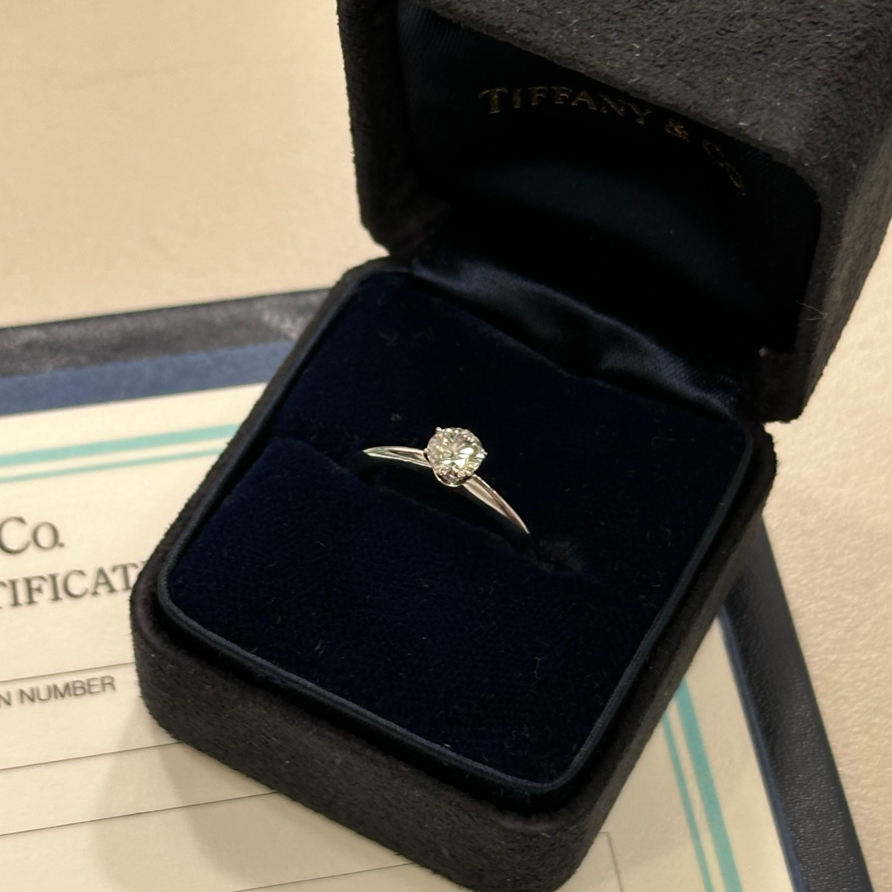 Tiffany Verlobungsring 0,38ct E/VVS2 aus Platin im Angebot 1