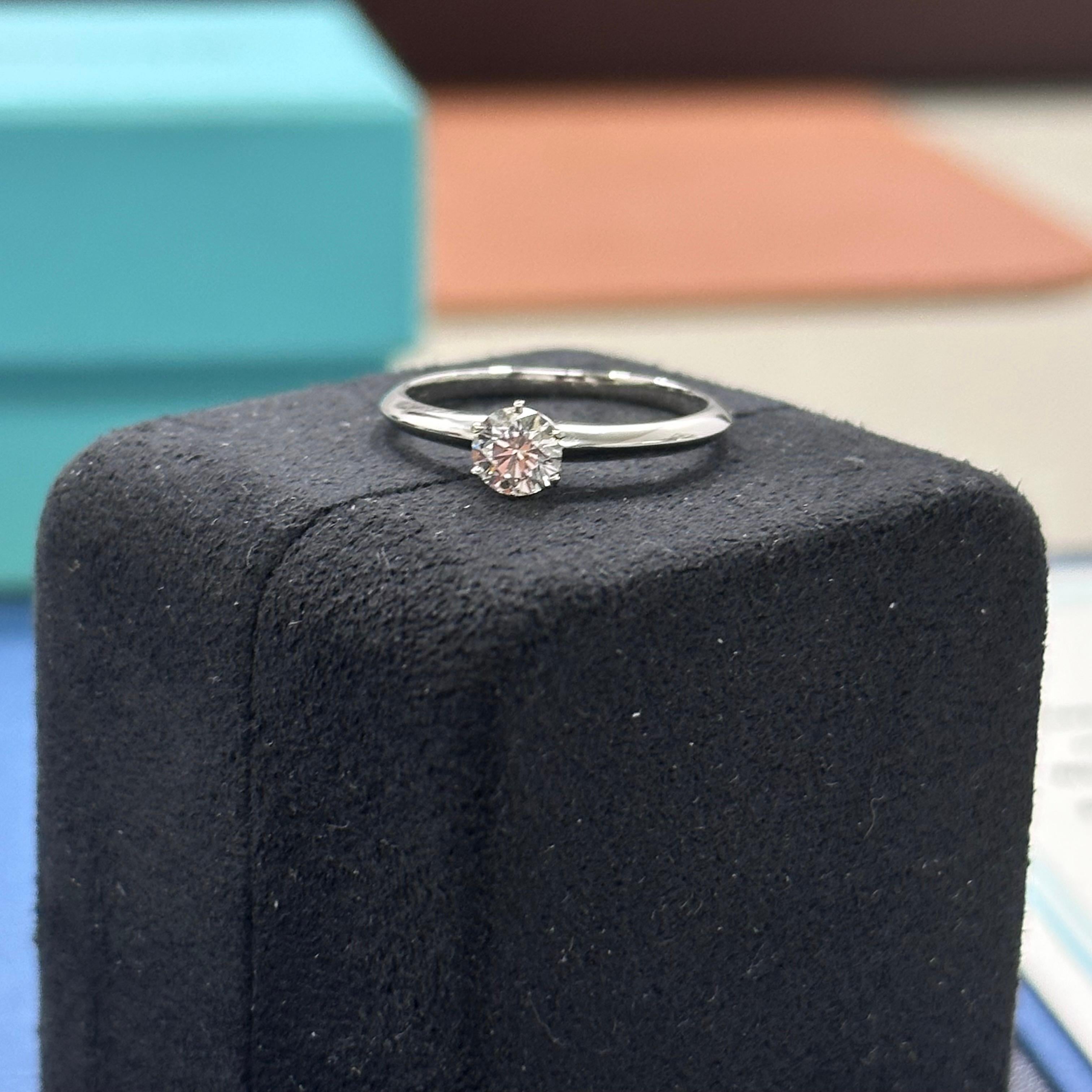 Tiffany Verlobungsring 0,38ct E/VVS2 aus Platin im Angebot 2
