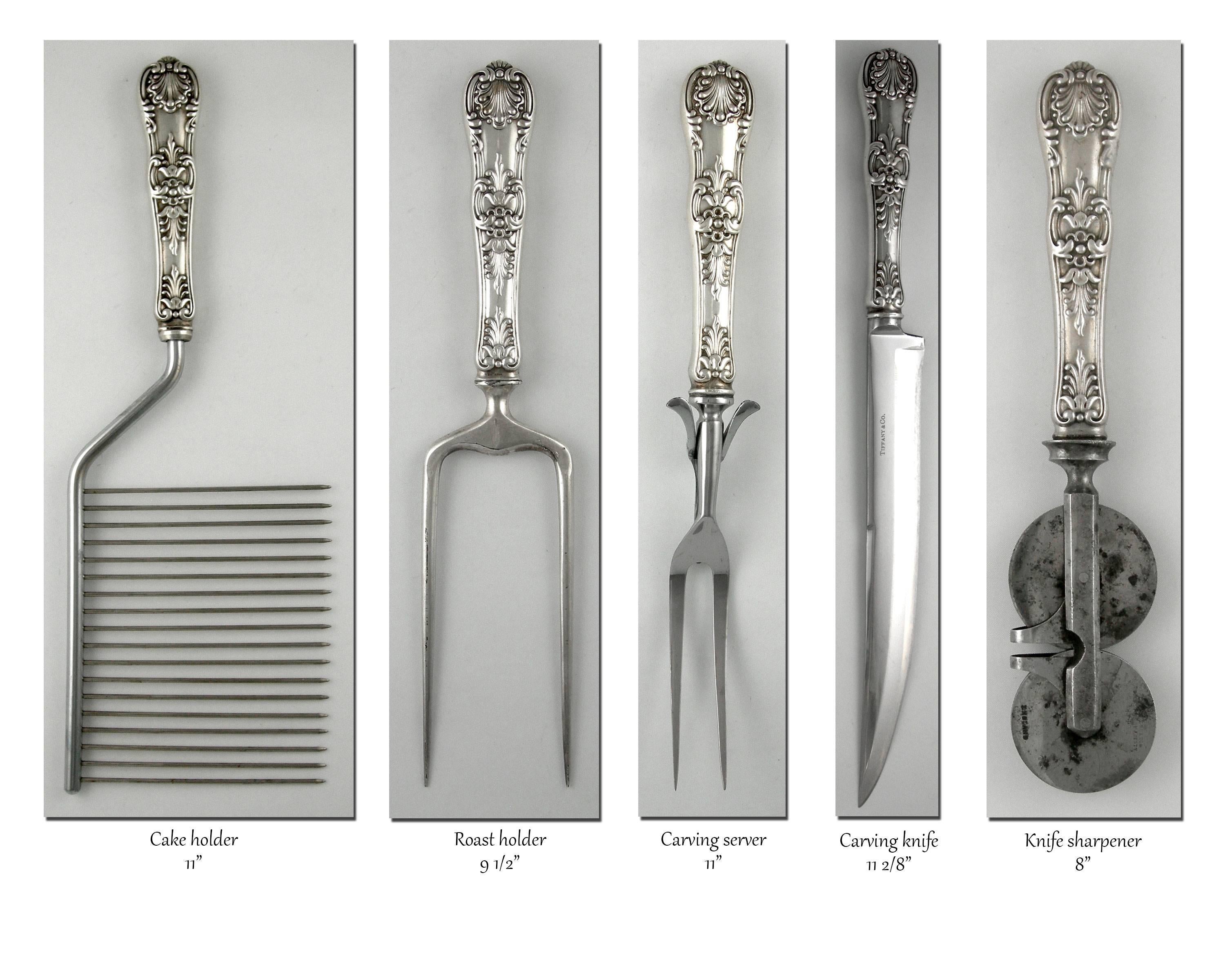 Tiffany English King 246 Piece Sterling Flatware Set, 1875-1891 In Excellent Condition For Sale In Bridport, CT