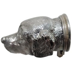 Tiffany English Sterling Silver Dog Pillbox with Retriever Head