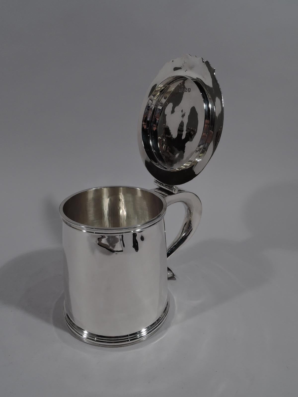 Georgian Tiffany English Sterling Silver Tankard for Olden-Days Toping