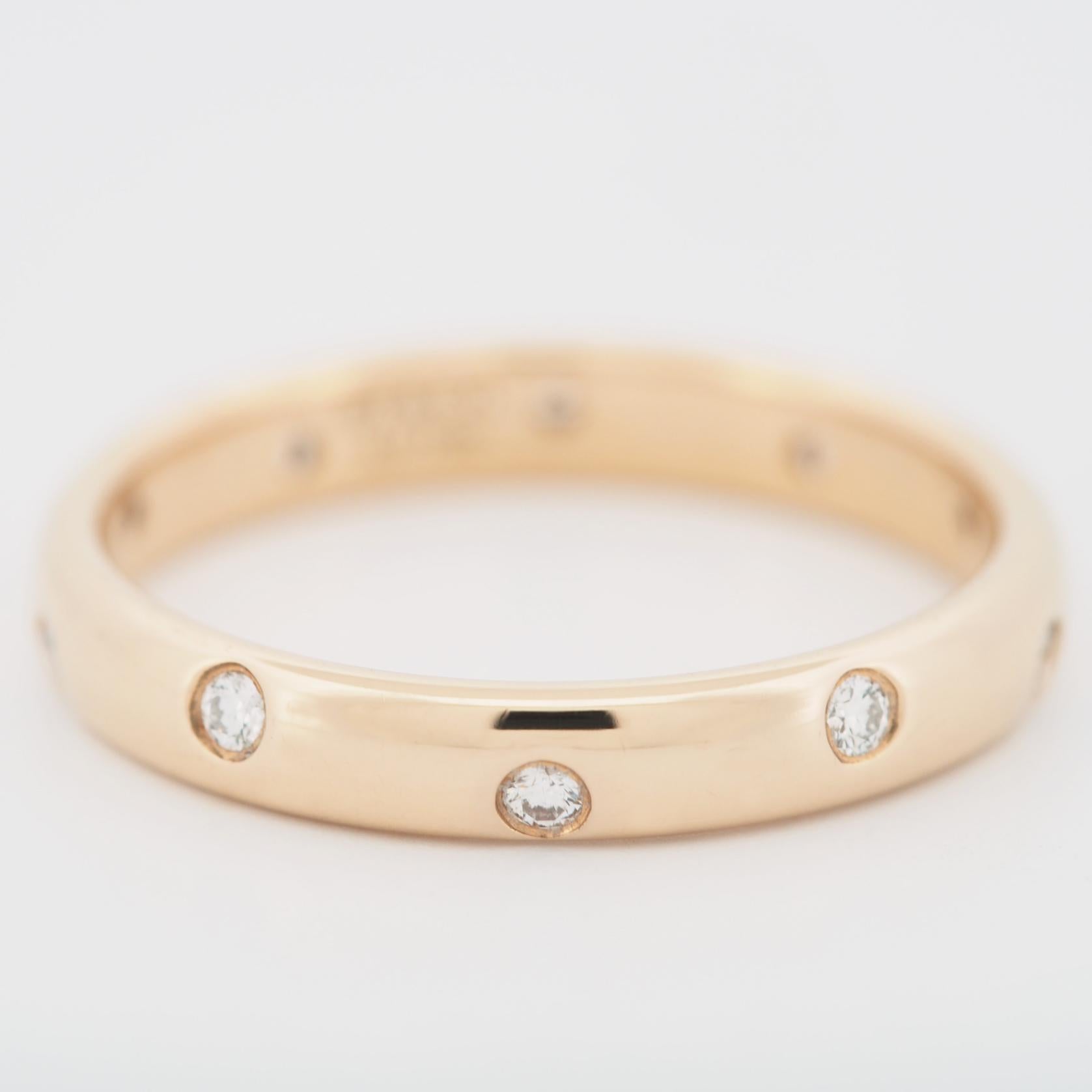 Tiffany & Co. Etoile 10 Diamonds Band Ring Rose Gold In Good Condition In Kobe, Hyogo