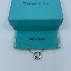Tiffany & Co. Etoile 18 Karat Gold and Silver Sapphire Peridot Pendant Necklace