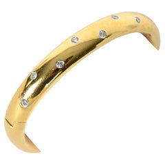 Retro Tiffany & Co. Etoile Gold Bangle Bracelet with Diamonds