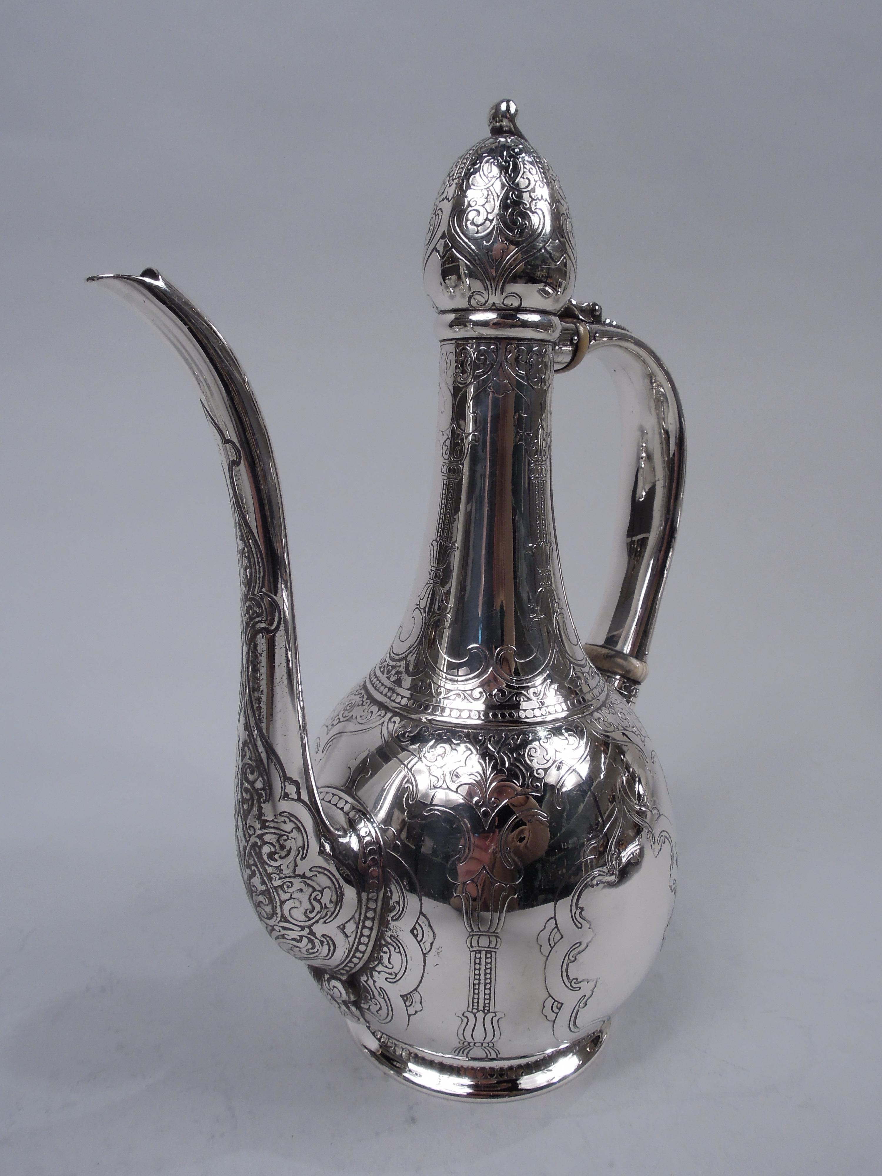 Tiffany Exotisches 3-teiliges türkisches Couchtisch-Set aus Sterlingsilber (Ästhetizismus) im Angebot