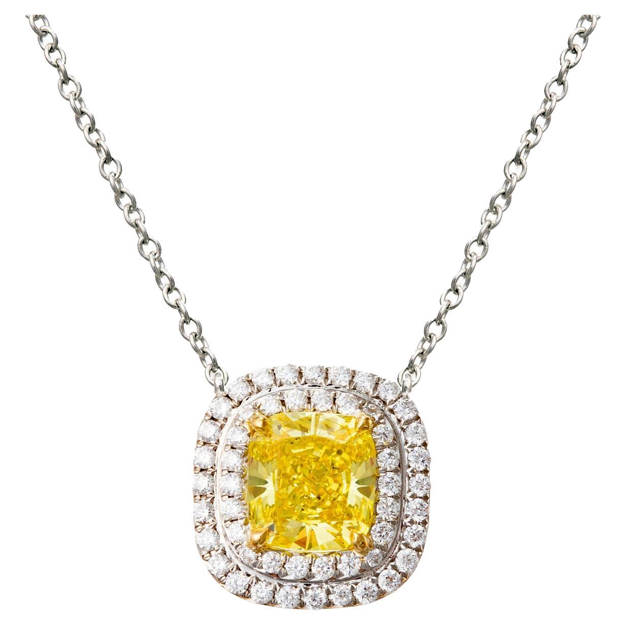 Tiffany Fancy Vivid Yellow Diamond Soleste Pendant