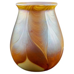 Antique Tiffany Favril Pulled Feather Vase