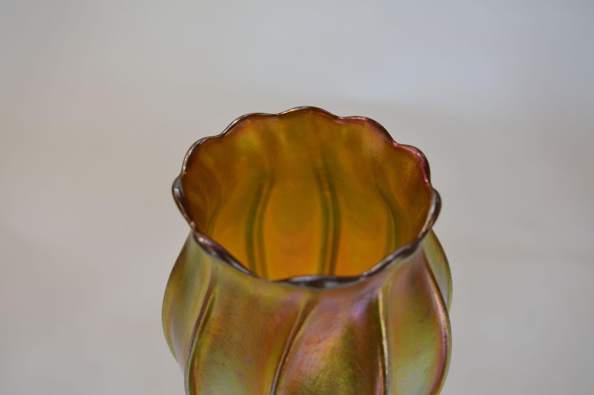 North American Tiffany & Co. Favrile Flora Form Tulip Vase, Signed