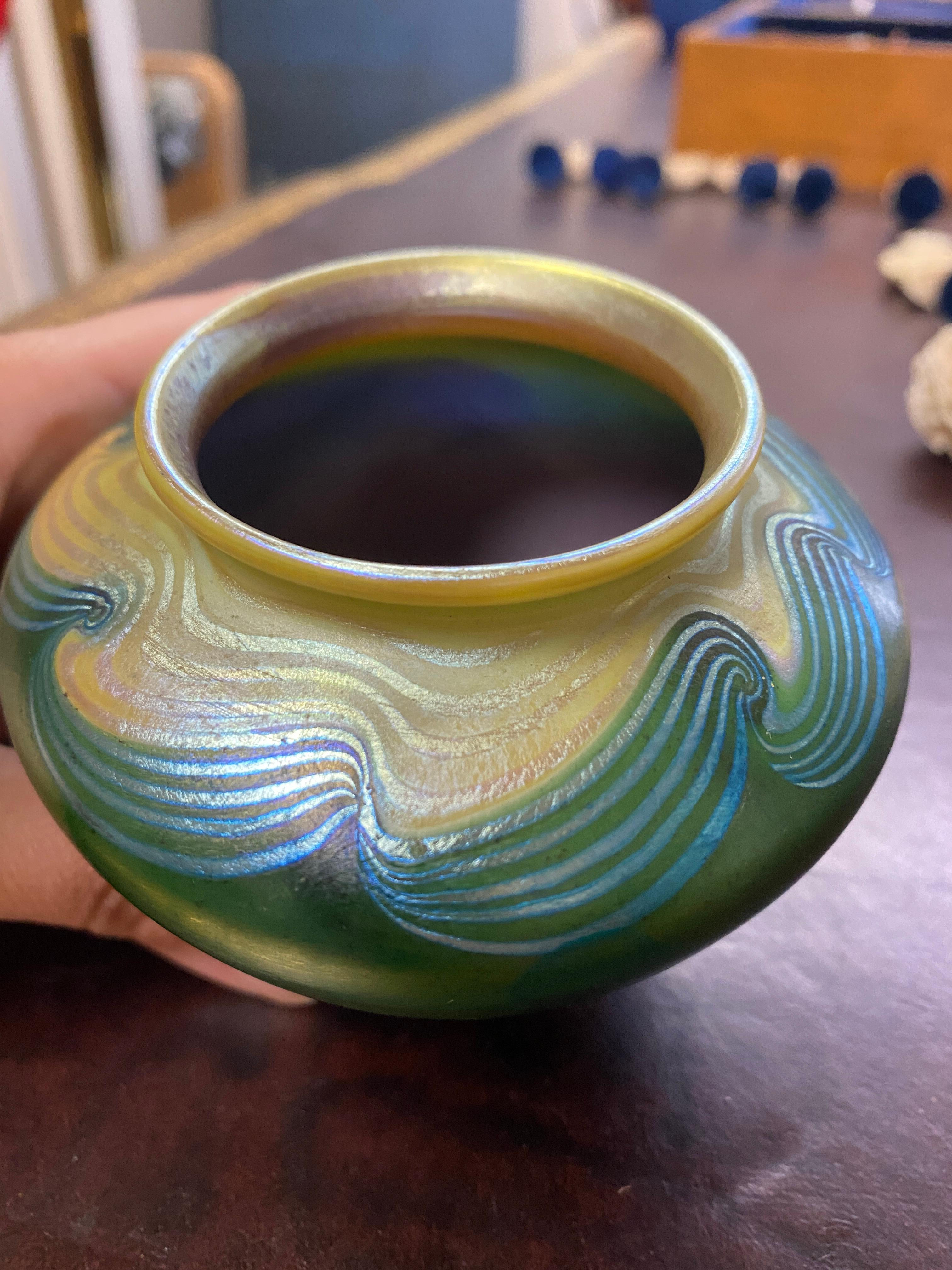 Tiffany Favrile Glass Cabinet Vase, Circa 1904 1