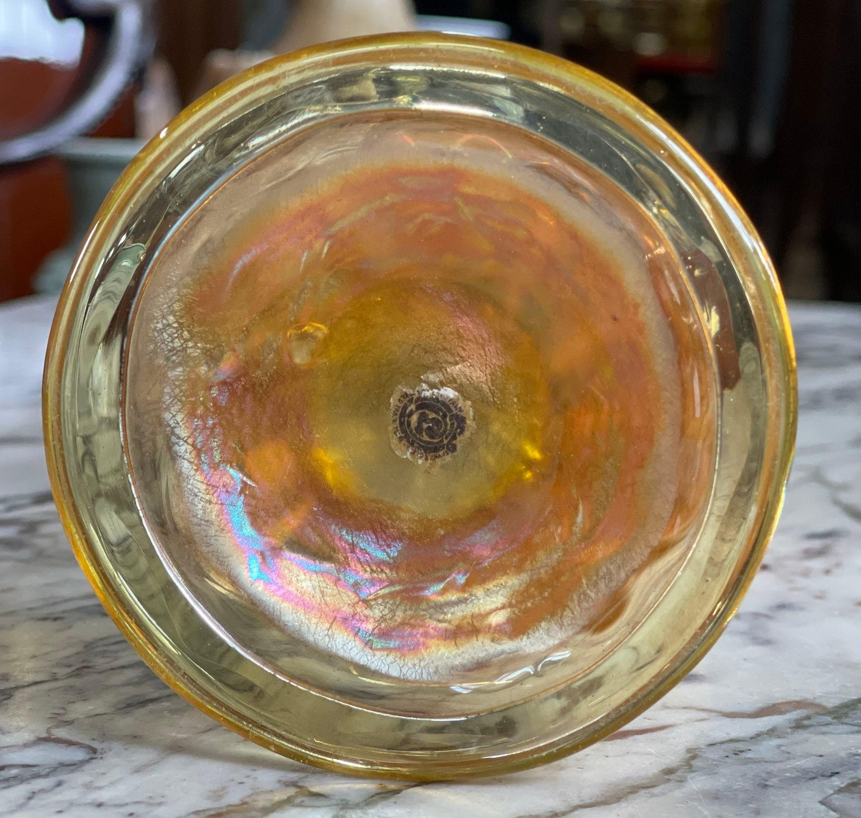 Tiffany Favrile Iridescent Glass Goblet In Good Condition For Sale In Los Angeles, CA