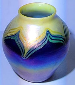 Tiffany Favrile Pulled Feather Miniature Vase