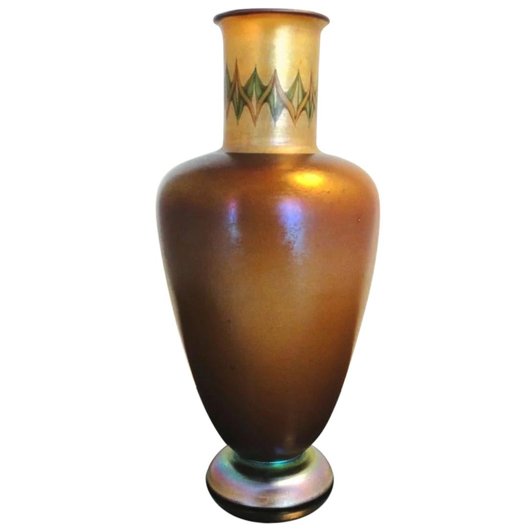 Tiffany Favrile Tel el Amarna Egyptian Inspired Art Glass Vase For Sale